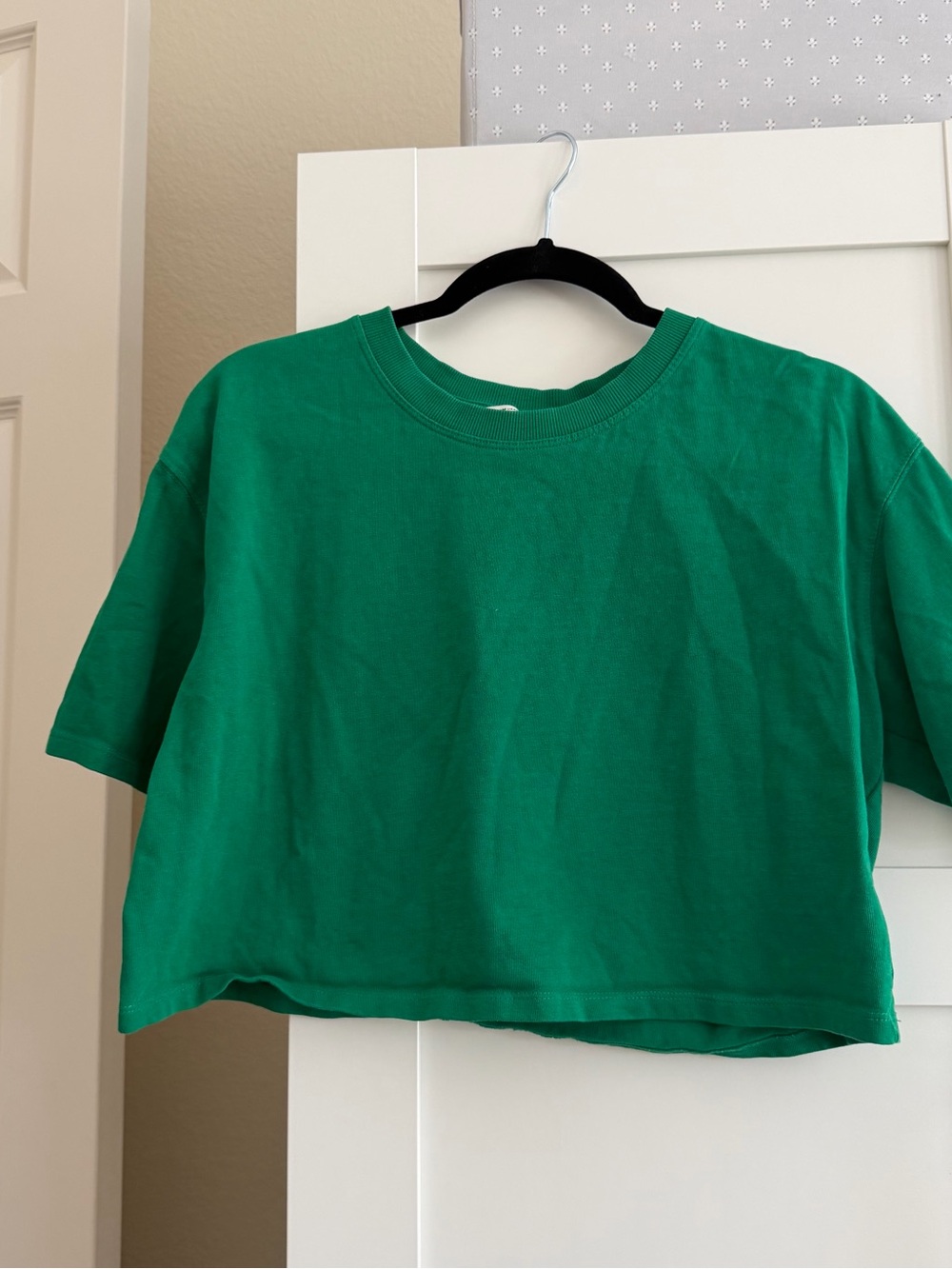 Zara Green Cropped T-Shirt - Size:M